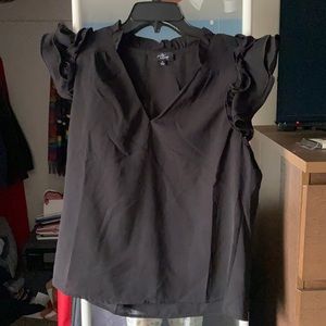 Black short sleeve blouse